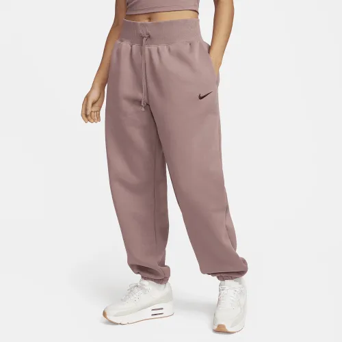 Nike Sportswear Phoenix Fleece женская С высокой Талией оверсайз Sweatpants цвет фиолетовый