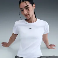 Nike Sportswear женская Tight Ribbed Short-Sleeve футболка цвет белый