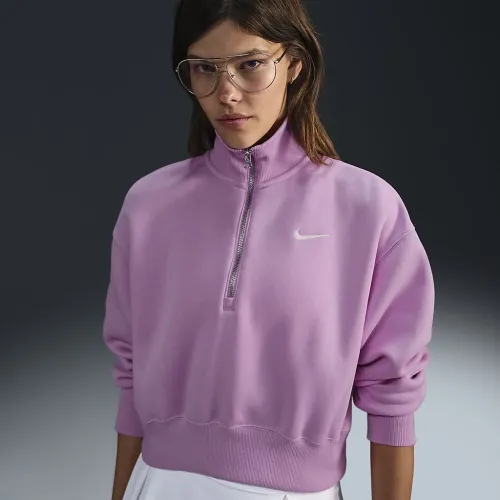 Nike Sportswear Phoenix Fleece женская 1/2-Zip Cropped свитшот Pink