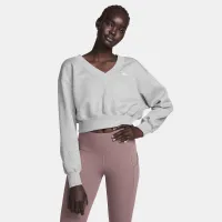 Nike Sportswear Phoenix Fleece жіноча Cropped V-Neck Top колір сірий
