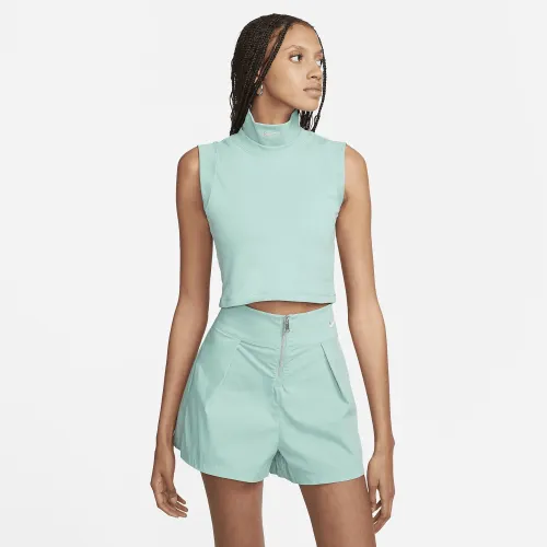 Nike Sportswear Collection женская Mock-Neck Cropped Tank цвет зеленый