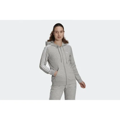 Кофта/футболка adidas Essentials French Terry 3-Stripes Full-Zip Толстовка з капюшоном GL0802 - Сіра
