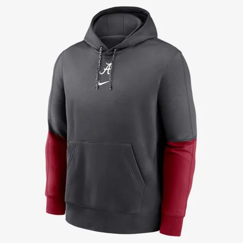 Alabama Crimson Tide Sideline Team Issue Club чоловічі Nike College Pullover Толстовка з капюшоном колір сірий