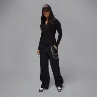 Nike Jordan женская Long-Sleeve 1/2-Zip Knit Top цвет черный