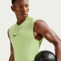 Nike Pro мужские Dri-FIT Tight Sleeveless Fitness Top цвет зеленый