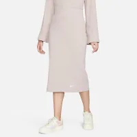 Nike Sportswear женская С высокой Талией Ribbed Jersey юбка цвет коричневый