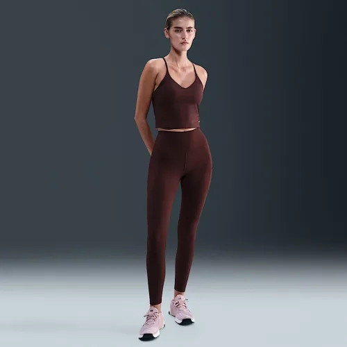 Nike One женская С высокой Талией 7/8 лосины с карманамицвет красный