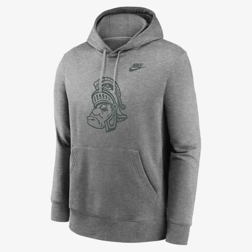 Michigan State Spartans Legacy Club Primary Logo чоловічі Nike College Pullover Толстовка з капюшоном колір сірий