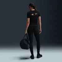Nike One Fitted жіноча Dri-FIT Short-Sleeve Top колір чорний