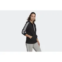 Кофта/футболка adidas Essentials Single Jersey 3-Stripes Full-Zip Толстовка с капюшоном GL0798 -  Черная