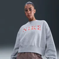 Nike Sportswear Phoenix Fleece женская оверсайз Crew-Neck свитшот цвет серый