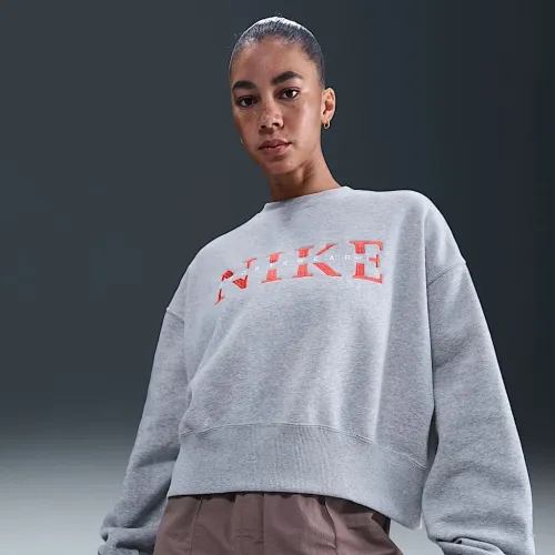 Nike Sportswear Phoenix Fleece женская оверсайз Crew-Neck свитшот цвет серый