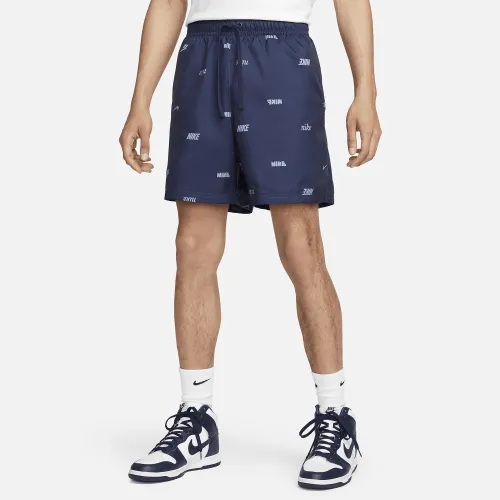 Nike Club чоловічі Woven Allover Print Flow шорти блакитний
