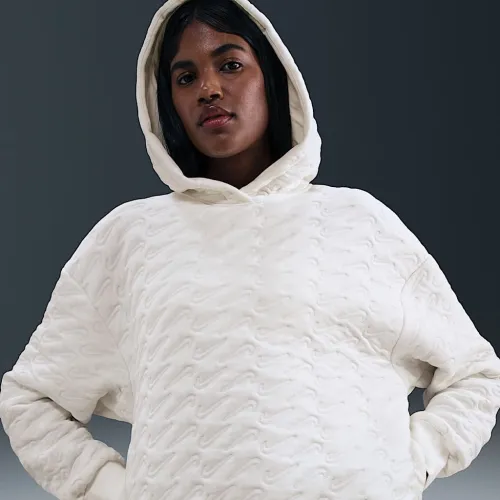 Nike Sportswear Phoenix Fleece жіноча Loose Jacquard Pullover Толстовка з капюшоном колір білий