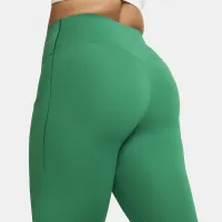 Nike Universa женская Medium-Support С высокой Талией 7/8 лосины с карманамицвет зеленый