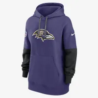 Baltimore Ravens Sideline Essential женская Nike NFL Pullover Толстовка с капюшоном цвет фиолетовый