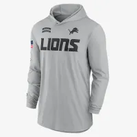 Detroit Lions Salute to Service Edge Mascot Lockup Men’s Nike Dri-FIT NFL Long-Sleeve Hooded Top цвет серый