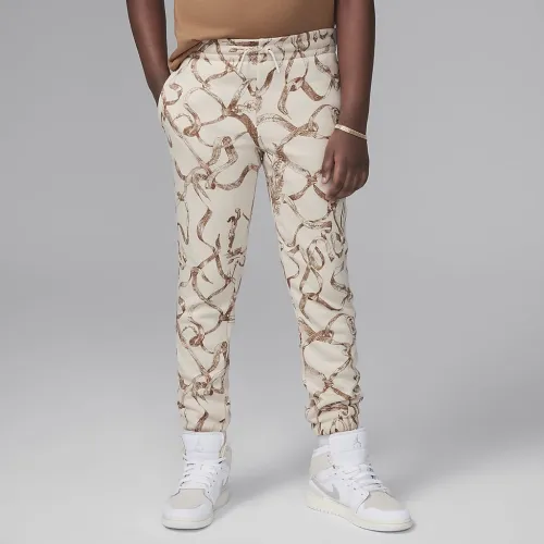 Nike Jordan Big дитячі Brooklyn Fleece Printed Pants колір коричневий