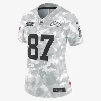Travis Kelce Kansas City Chiefs Salute to Service Women’s Nike Dri-FIT NFL Limited Jersey цвет белый