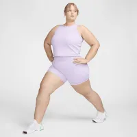 Nike One Fitted жіноча Dri-FIT Ribbed Tank Top (великі розміри) колір фіолетовий