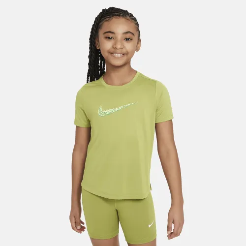 Nike One Big дитячі (Girls') Short-Sleeve тренувальні Top колір зелений