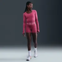 Nike Pro женская Dri-FIT Cropped Long-Sleeve Top цвет фиолетовый