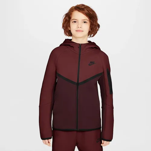 Nike Sportswear Tech Fleece Big детские Full-Zip Толстовка с капюшоном цвет красный