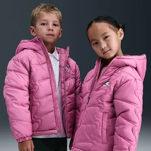 Nike Little детские Swoosh Quilted Puffer Куртка Pink