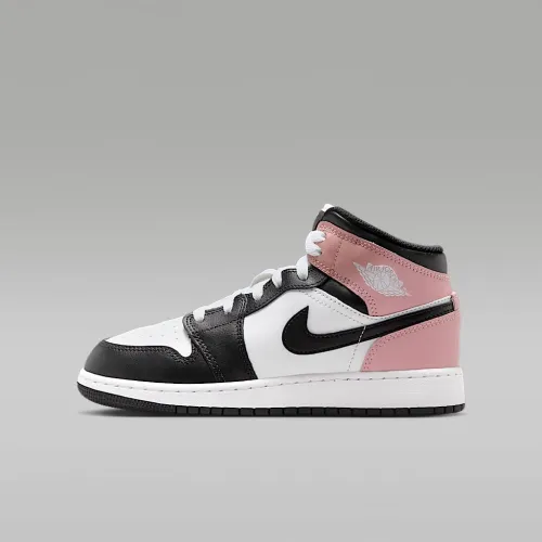 Nike Air Jordan 1 Mid Big детские Кроссовки цвет белый