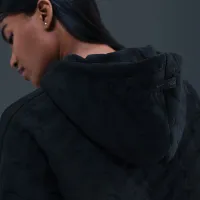 Nike Sportswear Phoenix Fleece женская Loose Jacquard Pullover Толстовка с капюшоном цвет черный