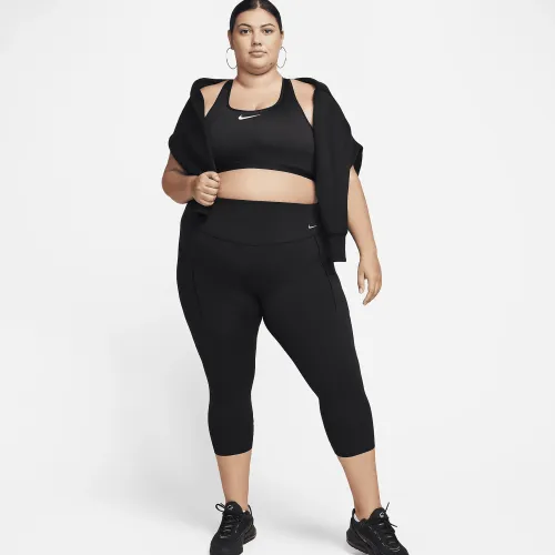 Nike Universa жіноча Medium-Support З високою талією Cropped лосіни з кишенями(великі розміри) колір чорний