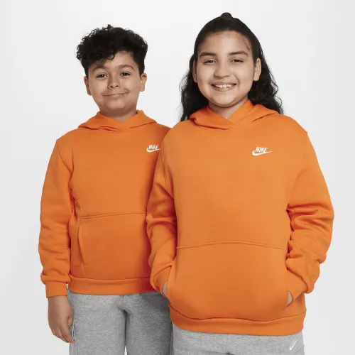 Nike Sportswear Club Fleece Big детские Pullover Толстовка с капюшоном (Extended Size) Orange