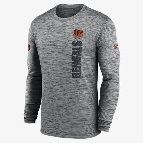 Cincinnati Bengals Sideline Velocity мужские Nike Dri-FIT NFL Long-Sleeve футболка цвет серый