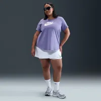 Nike Sportswear Essentials женская Logo футболка (большие размеры) цвет фиолетовый
