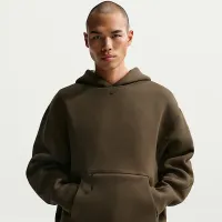 Nike Tech мужские Fleece Pullover Толстовка с капюшоном цвет коричневый
