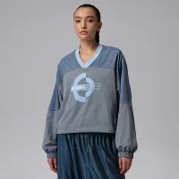 Nike Jordan Brooklyn женская Woven Long-Sleeve Graphic Pullover синий