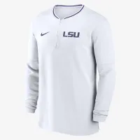 LSU Tigers Sideline Coach чоловічі Nike Dri-FIT College 1/2-Zip Long-Sleeve Top колір білий