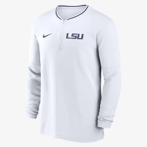 LSU Tigers Sideline Coach чоловічі Nike Dri-FIT College 1/2-Zip Long-Sleeve Top колір білий