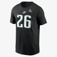 Saquon Barkley Philadelphia Eagles Super Bowl LIX чоловічі Nike NFL футболка колір чорний