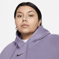 Nike Sportswear Phoenix Fleece женская оверсайз Pullover Толстовка с капюшоном (большие размеры) цвет фиолетовый