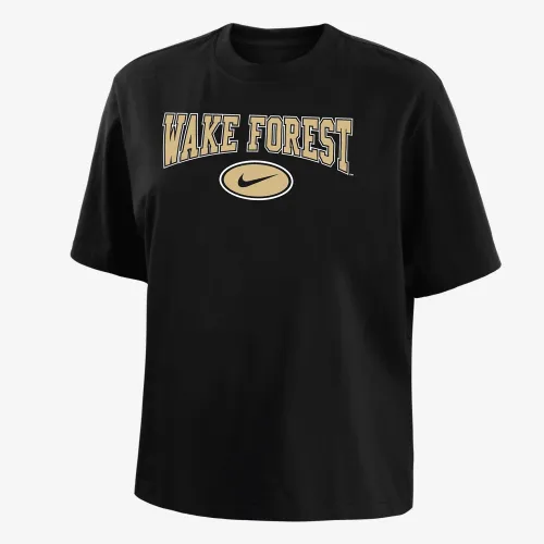 Wake Forest женская Nike College Boxy футболка цвет черный