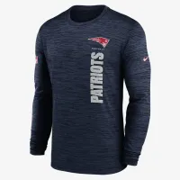 New England Patriots Sideline Velocity мужские Nike Dri-FIT NFL Long-Sleeve футболка синий