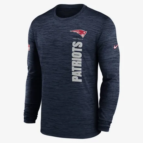 New England Patriots Sideline Velocity чоловічі Nike Dri-FIT NFL Long-Sleeve футболка блакитний