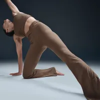 Nike Zenvy Rib женская Gentle-Support С высокой Талией Flaцвет красный лосины цвет коричневый