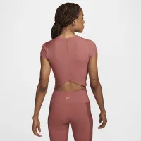 Nike One Fitted Rib жіноча Dri-FIT Short-Sleeve Cropped Top Pink