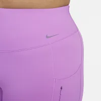 Nike Go женская Firm-Support С высокой Талией Cropped лосины с карманами(большие размеры) цвет фиолетовый