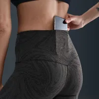 Nike Zenvy женская Gentle-Support С высокой Талией 7/8 Printed лосины цвет черный