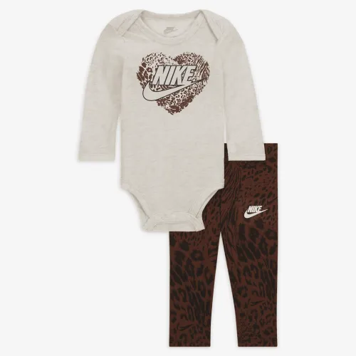 Nike Animal Print Bodysuit and лосіни комплект Baby 2-Piece комплект колір коричневий