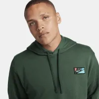 Nike Club Fleece мужские Patch Pullover Толстовка с капюшоном цвет зеленый