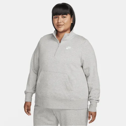 Nike Sportswear Club Fleece женская 1/2-Zip свитшот (большие размеры) цвет серый